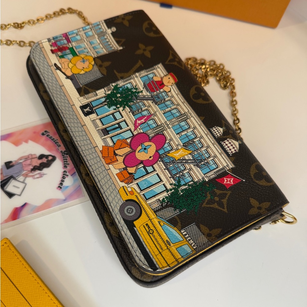 🎀 LOUIS VUITTON '22 VIVIENNE NYC HOLIDAY ANIMATION MONOGRAM FELICIE POCHETTE - Picture 14 of 16